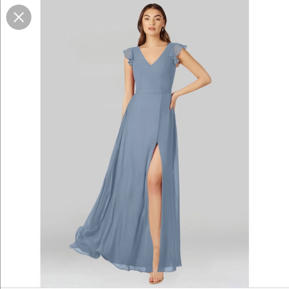Azazie Claudine dress in Dusty Blue